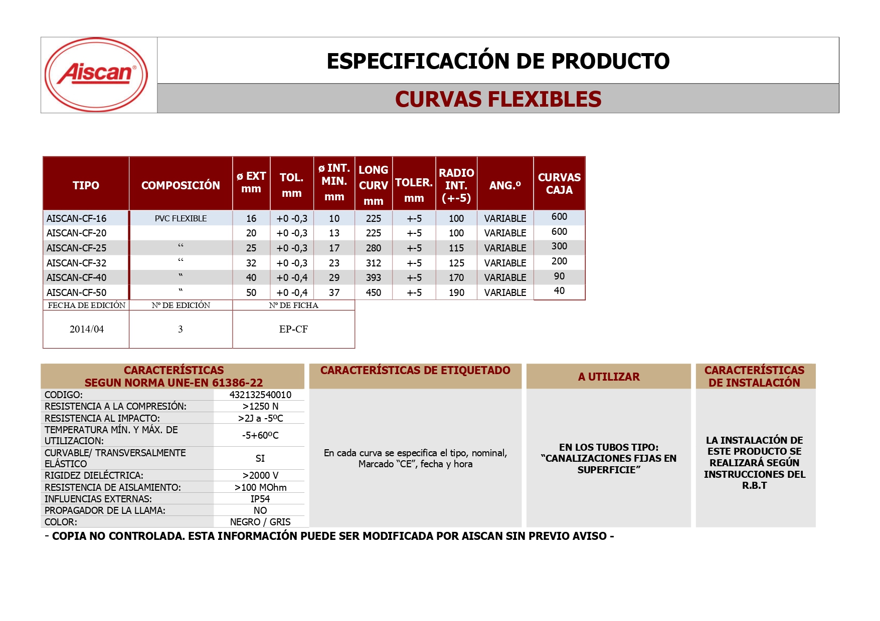 FICHA curva h flexible